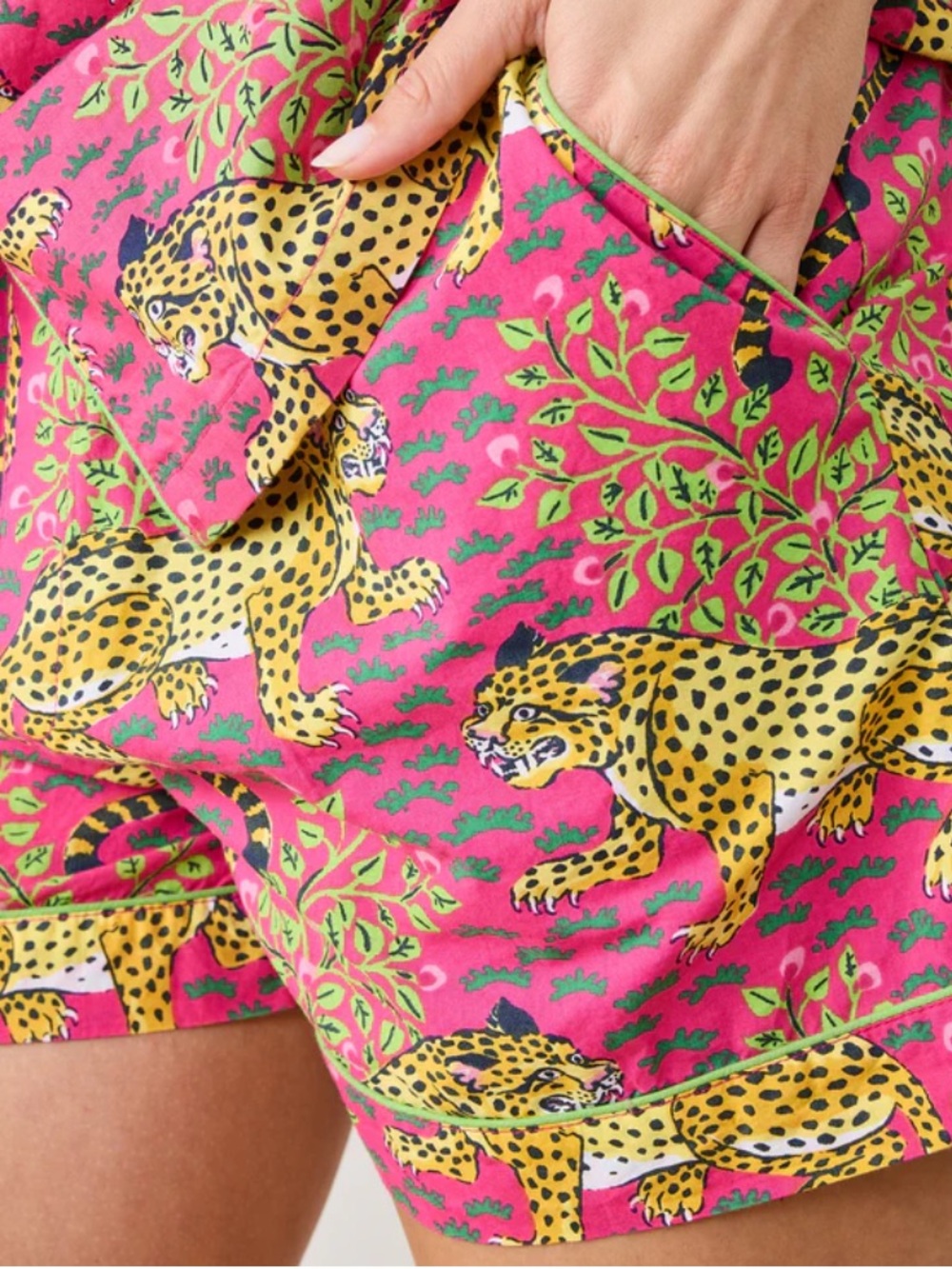 Printfresh Bagheera Leopard Print Drawstring Pajama Lounge Shorts. Size Small.